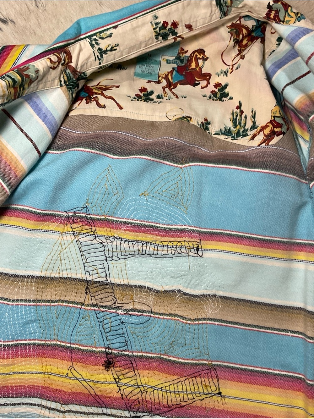 Tasha Polizzi Turquoise Multi-Stripe Western Button-Down Shirt - Picture 10 of 10